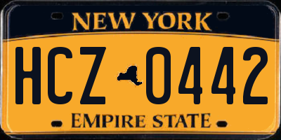 NY license plate HCZ0442