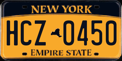 NY license plate HCZ0450