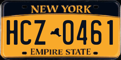 NY license plate HCZ0461