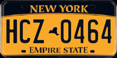 NY license plate HCZ0464