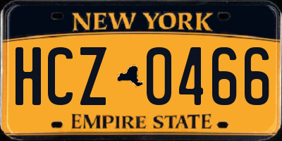 NY license plate HCZ0466