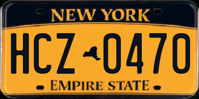 NY license plate HCZ0470