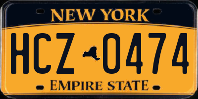 NY license plate HCZ0474