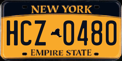 NY license plate HCZ0480