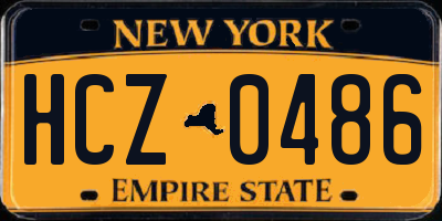 NY license plate HCZ0486