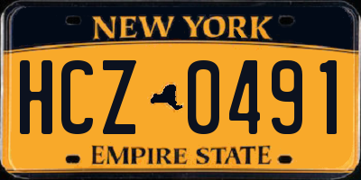 NY license plate HCZ0491