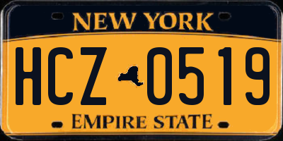 NY license plate HCZ0519