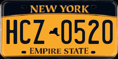 NY license plate HCZ0520