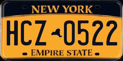 NY license plate HCZ0522
