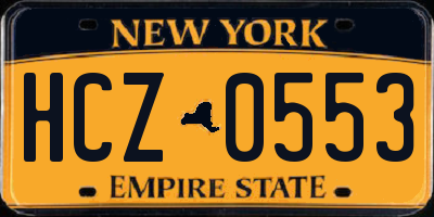 NY license plate HCZ0553