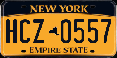 NY license plate HCZ0557
