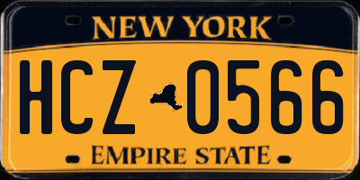 NY license plate HCZ0566