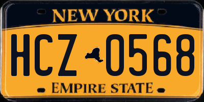 NY license plate HCZ0568