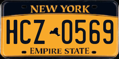 NY license plate HCZ0569