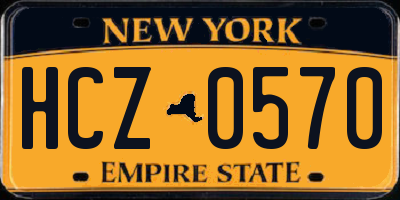 NY license plate HCZ0570