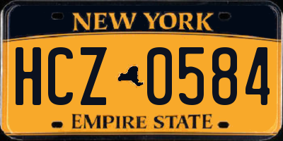 NY license plate HCZ0584