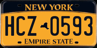 NY license plate HCZ0593