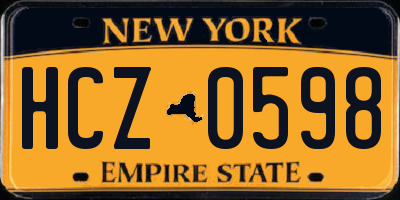 NY license plate HCZ0598