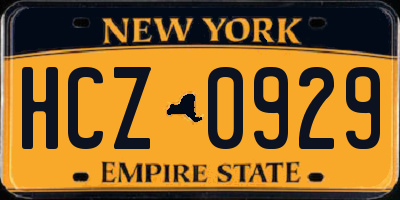 NY license plate HCZ0929