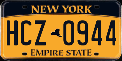 NY license plate HCZ0944