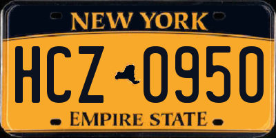 NY license plate HCZ0950