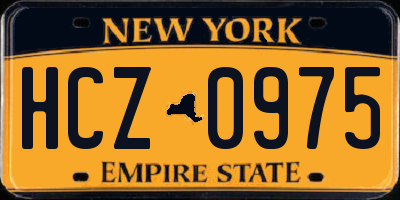 NY license plate HCZ0975