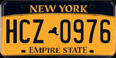 NY license plate HCZ0976