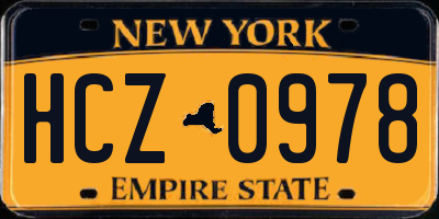 NY license plate HCZ0978