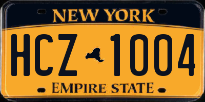 NY license plate HCZ1004