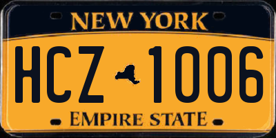 NY license plate HCZ1006