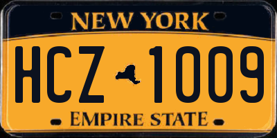 NY license plate HCZ1009