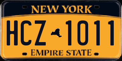 NY license plate HCZ1011