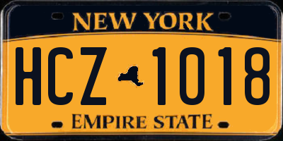NY license plate HCZ1018