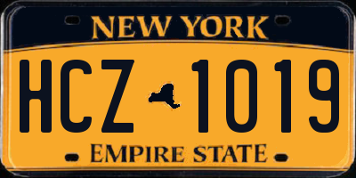 NY license plate HCZ1019
