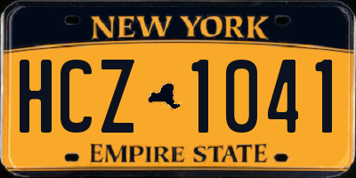 NY license plate HCZ1041