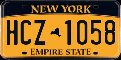 NY license plate HCZ1058