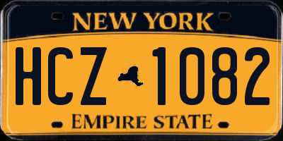NY license plate HCZ1082