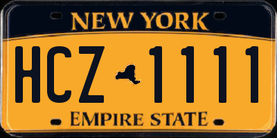 NY license plate HCZ1111