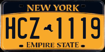NY license plate HCZ1119