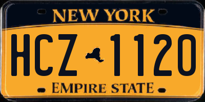 NY license plate HCZ1120