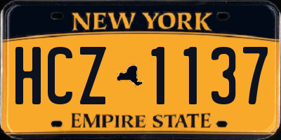 NY license plate HCZ1137
