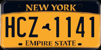 NY license plate HCZ1141
