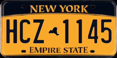 NY license plate HCZ1145