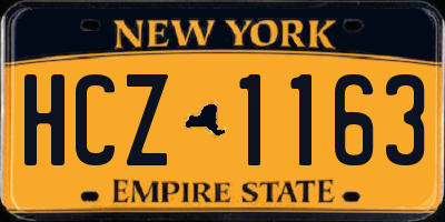 NY license plate HCZ1163
