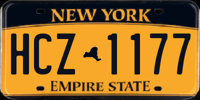 NY license plate HCZ1177