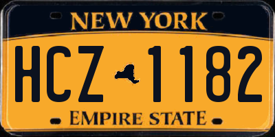NY license plate HCZ1182