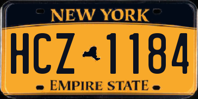 NY license plate HCZ1184