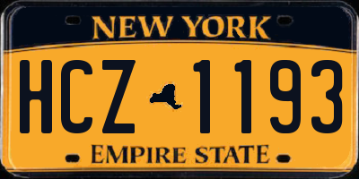 NY license plate HCZ1193