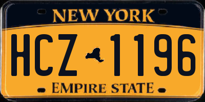 NY license plate HCZ1196