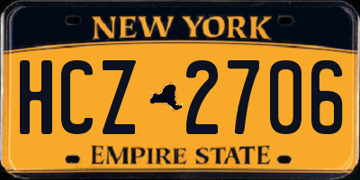 NY license plate HCZ2706